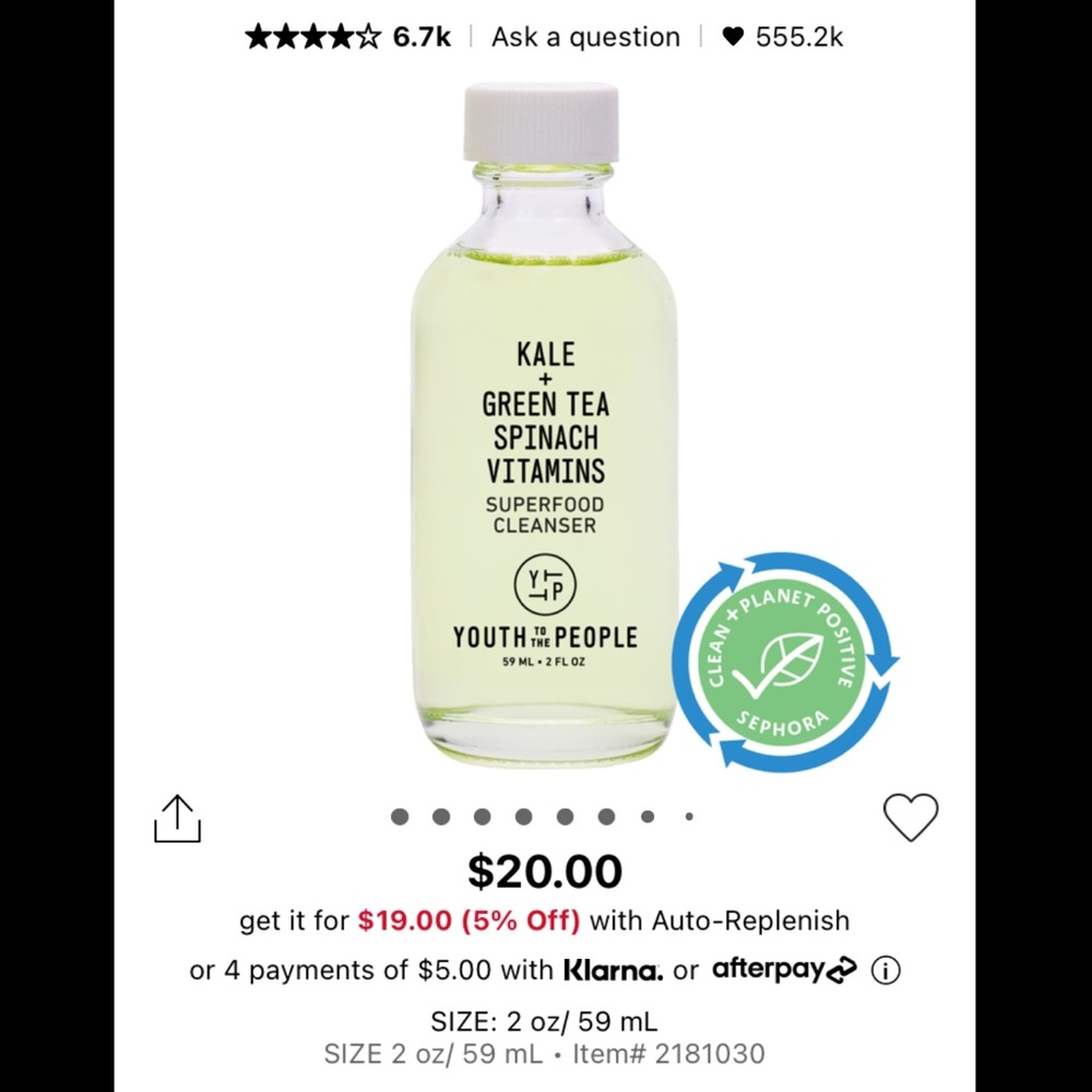 Youth to the people face wash